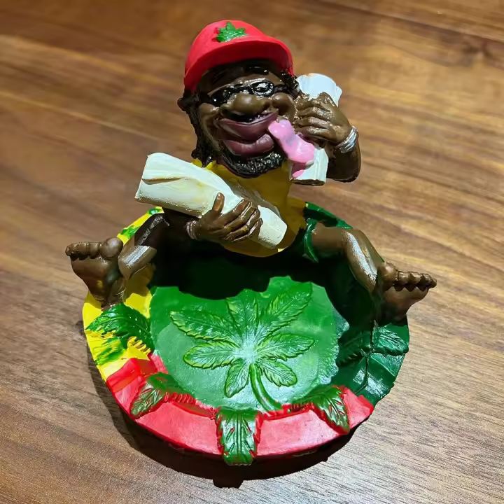 Cenicero de Resina Único Estilo Jamaicano Decoración de Mesa Vibrante Adorno de Gabinete para Hogar, Oficina - 1