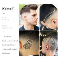 Kemei-cortadora de pelo profesional Zero Gapped t-blade, cortapelos recargable, cortapelos de cabeza calva, máquina de corte de pelo de barbero - details 2