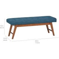 Moderno banco tapizado y acolchado con botón, para dormitorio, entrada, madera maciza, azul marino, 112 cm - details 7
