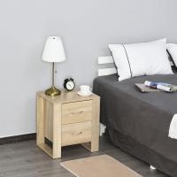 2 Cajones Patas y Base Elevada para Dormitorio Mesa Lateral para Sala de Estar Estilo Moderno 48x39x54 cm Roble - details 1