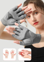 Guantes de ciclismo antideslizantes para mujer, manoplas finas y transpirables de medio dedo para gimnasio, levantamiento de pesas, Yoga, culturismo y entrenamiento, 1 par - details 10