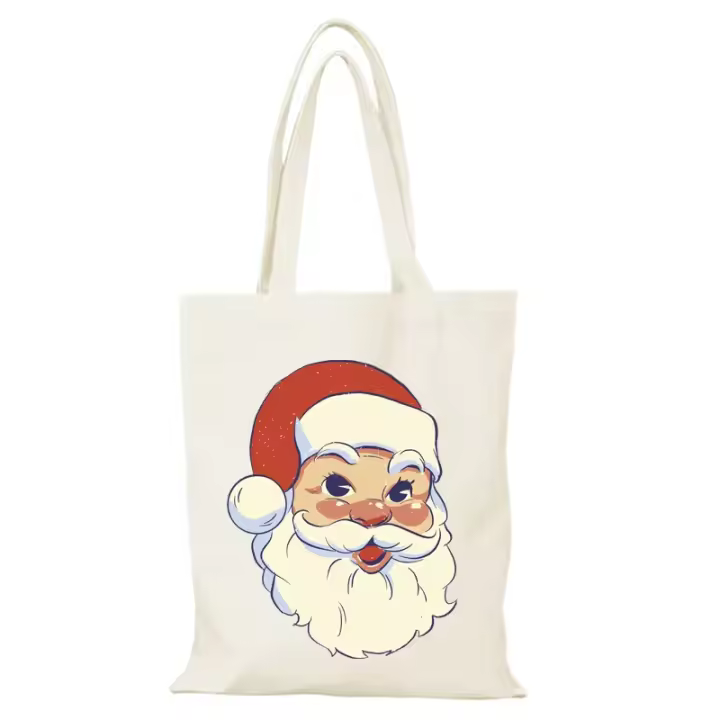 Regalo de Año Nuevo, bolso de compras para mujer, bolso de mano con dibujos animados, bolsos de tela para mujer, bolsos de mano ecológicos, bolso de lona para hombre - 1
