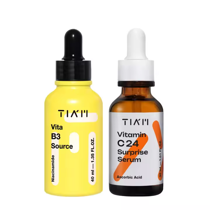 TIAM Glass Duo: suero sorpresa Vita B3 Source y vitamina C24 para una piel más suave y de aspecto saludable, set coreano para el cuidado de la piel - 1