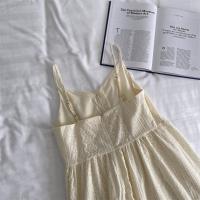 Vestido elegante de encaje ahuecado con silueta interior de línea A, vestido sin tirantes, diseño de cintura alta, falda larga sin mangas - details 12