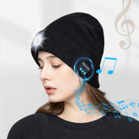 Gorro de música Compatible con Bluetooth V5.0 para hombres y mujeres gorro recargable con 3 modos de luz LED tejido de punto cálido regalo de Navidad de invierno - details 3
