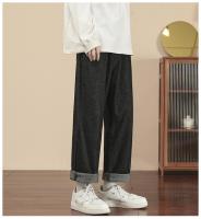Jeans casuales para hombre Moda Pierna ancha hasta el tobillo Color Azul claro Gris Negro Talla 3XL - details 13