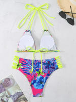 Bikini con espalda descubierta para mujer, traje de baño Sexy con cordones, conjunto de 2 piezas, 2024 - details 11