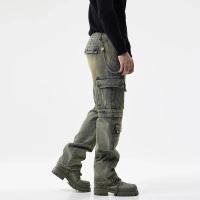 Vaqueros de moto con xes, ropa informal para hombre, moda Hip Hop Denim - details 2