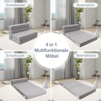 70 x 190 cm Sillón Cama Plegable, Sofá Cama Plegable con Espuma de Memoria y Almohada, Colchón de Suelo para Yoga, Oficina, Salón, Futon Sofá Cama Portada Lavable Unos, Gris Claro - details 61