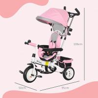 Triciclo para Bebés 6 en 1 Evolutivo con Toldo Plegable, Mango de Empuje, Cinturón de Seguridad, Cesto de Carga 25kg Deportes y Aire Libre - details 6