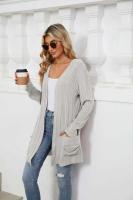 Cardigan de Punto Abierto Casual Abrigo Medio Estilo Y2K para Mujer Moda Callejera Elegante - details 8