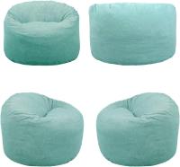 Terciopelo Acanalado - Suave y Confortable - Puff Pera con Relleno de Espuma Incluido, Óptimo Apoyo para la Espalda - Bean Bag, Sofa Puff Gigante (100 cm, Azul Marino) - details 39