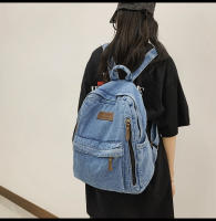 Nueva moda simple tendencia mochila de gran capacidad bolsa de mezclilla duradera universidad escuela secundaria junior escuela secundaria bolsa de estudiante - details 19
