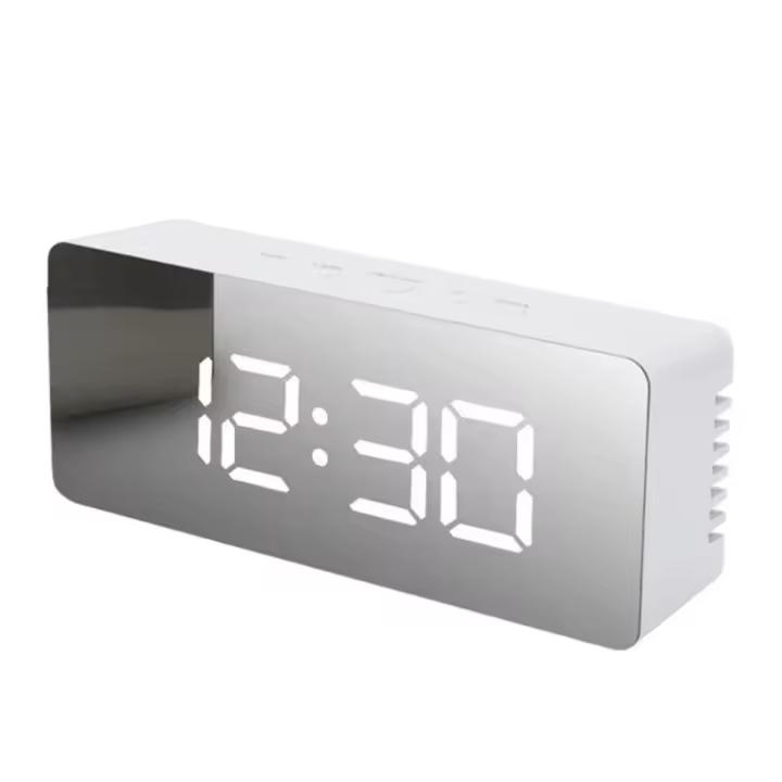 Reloj despertador Digital con función de atenuación de temperatura para dormitorio, oficina, batería de viaje y espejo LED alimentado por USB - 1