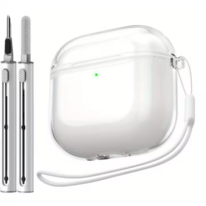 Funda protectora de TPU suave a prueba de golpes para AirPods 2024 de 4ª generación, Kit de limpieza, regalo claro perfecto para hombres y mujeres - 1