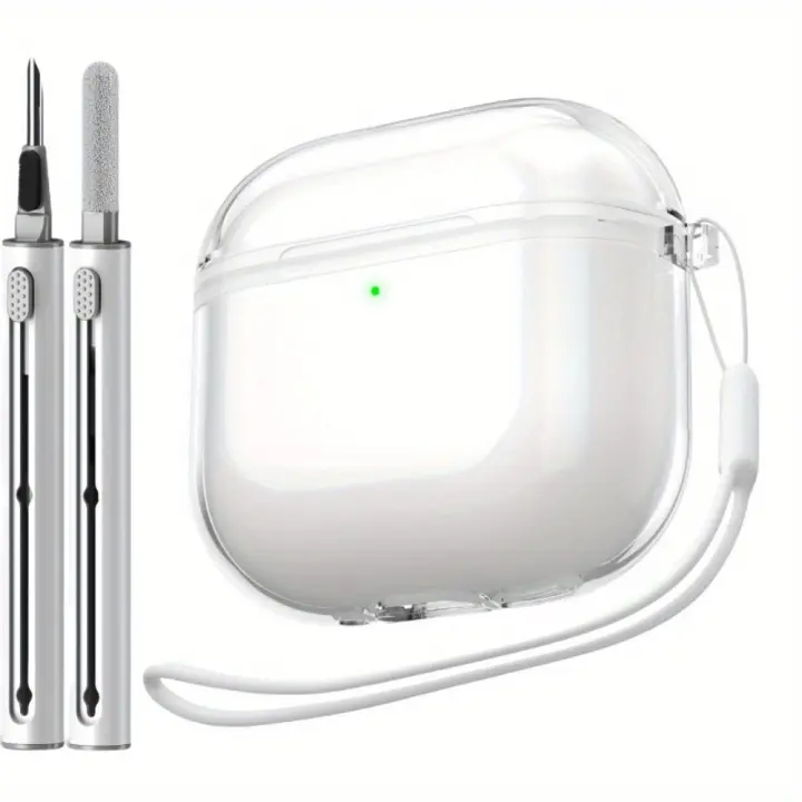 Funda protectora de TPU suave a prueba de golpes para AirPods 2024 de 4ª generación, Kit de limpieza, regalo claro perfecto para hombres y mujeres - 1