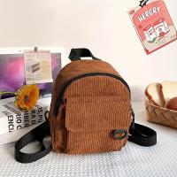 Mochila vintage de pana: EL VIENTO SOPLA EL RÍO FLUYE - 19cm/7.48in x 26cm/9.90in - Cierre de cremallera - Forro de poliéster - Perfecta para la escuela o salidas informales - details 9