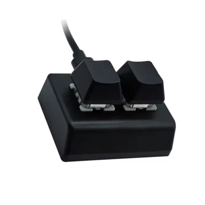 Teclado de programación macro de 2 teclas, mini teclado RGB, dibujo para juegos, interruptor rojo, teclado personalizado, teclado para juegos OSU, negro - 1