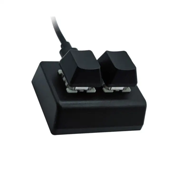 Teclado de programación macro de 2 teclas, mini teclado RGB, dibujo para juegos, interruptor rojo, teclado personalizado, teclado para juegos OSU, negro - 1