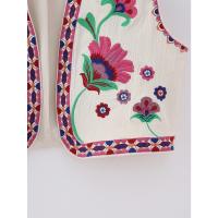 Chaleco Floral bordado Vintage para mujer, chaleco abierto sin mangas, Top corto informal de verano - details 8
