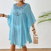 Top de playa para mujer Sarong con traje de baño y bikini con borlas de retales de ganchillo, ropa de abrigo transparente para mujer - details 2
