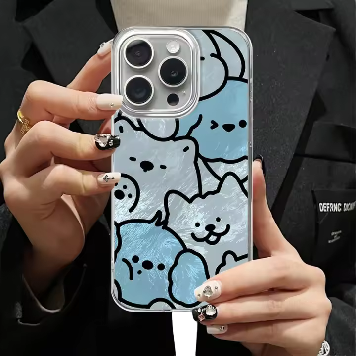 Funda Transparente De Silicona Para iPhone 14 13 15 16 Con Diseño De Gatos Y Perros Protección Completa Antichoque Antideslizante Resistente a Golpes Y Arañazos - 1