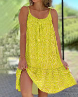 Verano nuevo vestido de chaleco de tirantes sin mangas floral oscilante idílico europeo y americano. - details 10