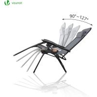 Set de 2 Sillas de Jardín Plegables Silla de Gravedad Cero Reclinable con Soporte para Bebidas y Reposacabezas Extraíble Carga Máxima 120kg Negro - details 36