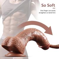 Consolador ultra realista Consoladores de silicona duales, consolador principiante curvo realista de 9 "para punto G y juego anal con potente ventosa, juguete sexual para pene manos libres para mujeres y hombres sexuales - details 3