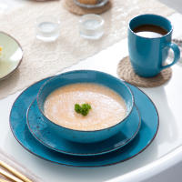 Platos de Cerámica Mezcla de Colores Vancasso Navia 16 Piezas Juego de Tazas Platos de Postre y Sopa Redondos para 4 Personas Producto Ecológico Ideal para Fiesta y Uso Diario - details 2