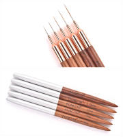 KADS pincel para uñas con mango de madera, delineador fino, 5 tamaños diferentes, cabezal duradero y mango resistente - details 7