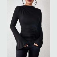 Camisetas coreanas para mujer Mia Muse, manga de campaña, cuello redondo, corte cansado, camisetas diarias - details 4