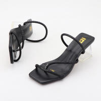 Pantuflas sencillas de tacón alto con tanga fina y diamantes de imitación - details 5