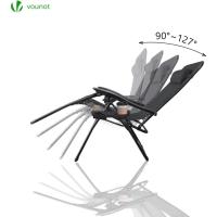 Jardín Multiposicionable Plegable, Gravedad Cero Reclinable, con Soporte para Bebidas y Reposacabezas Axtraíble, Carga máxima 120kg, Negro - details 6