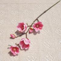 Rama de Magnolia Artificial de 78cm, simulación de arte Floral de tacto Real, flores de orquídeas artificiales hechas a mano de Magnolia grande - details 10