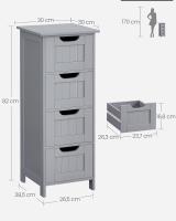 Armario de Baño Moderno Blanco 4 Cajones, 30 x 30 x 82 cm Ideal para Sala de Estar, Cocina, Comedor - details 33