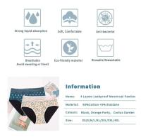 Ropa interior estampada de cuatro capas, pantalones fisiológicos menstruales con fugas, sin amortiguación de succión instantánea - details 3