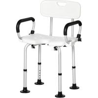 Silla de Ducha para Ancianos Antideslizante, Altura Ajustable, Apoyabrazos Regulables, Carga de 136kg - details 0