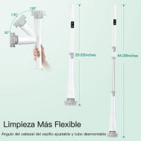 Cepillo eléctrico para fregar PrettyCare, fregador giratorio, mango ajustable, 2 velocidades de rotación, con 8 cepillos reemplazables - details 5