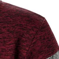 Autumn/winter men's stand-up collar striped check zipper knit top with fashion color matching - details 29
