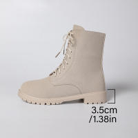 2025 nuevo otoño e invierno botas Martin de gran tamaño de tacón grueso botas finas británicas botas cortas con cordones de suela gruesa para mujer niños. - details 5