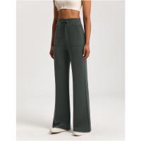 Pantalones de pierna recta sueltos con capa de aire lavados con arena, pantalones de yoga deportivos desnudos de cintura alta modales para mujer - details 19