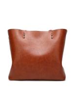 Bolso de cuero encerado para mujer, bolsa de hombro con doble correa, sencillo, para compras, 2022 - details 13