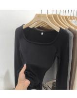 Camiseta ajustada de algodón para mujer, Top corto de manga larga, camiseta Sexy blanca Y2k para primavera y otoño - details 31