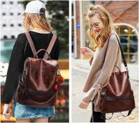 Mochila de Cuero de pu antirobo para Mujer, bolso de mano informal, bolso de viaje, bandolera - details 13