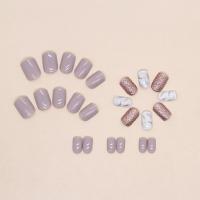 24Pcs/Box Uñas Postizas Francés Arco Iris Con Patrón De Corazón Blanco Uñas Postizas Largas Cuadradas Cubiertas De Plástico Para Manicura - details 11