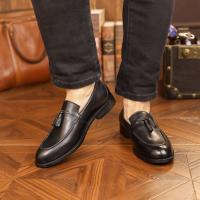 Zapatos de cuero de alta gama, mocasines casuales de negocios, talla extra grande para un pie - details 13