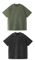 Vintage deslavazado del mismo estilo para hombres y mujeresTCamiseta Casual suelta calleTTop de manga corta de fitness - details 2