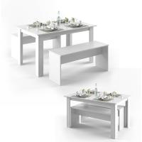 Mesa de comedor Sentio, antracita/roble dorado, 90 x 140 cm con 2 bancos - details 38
