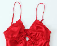 TRAFZA-vestido largo con escote en V para Mujer, prenda sin mangas con cremallera ajustada, pliegues, versátil, verano, 2024 - details 8